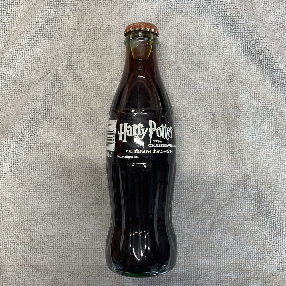 VTG Harry Potter and The Chamber of Secrets Coca Cola Unopened Glass Bottle 1996